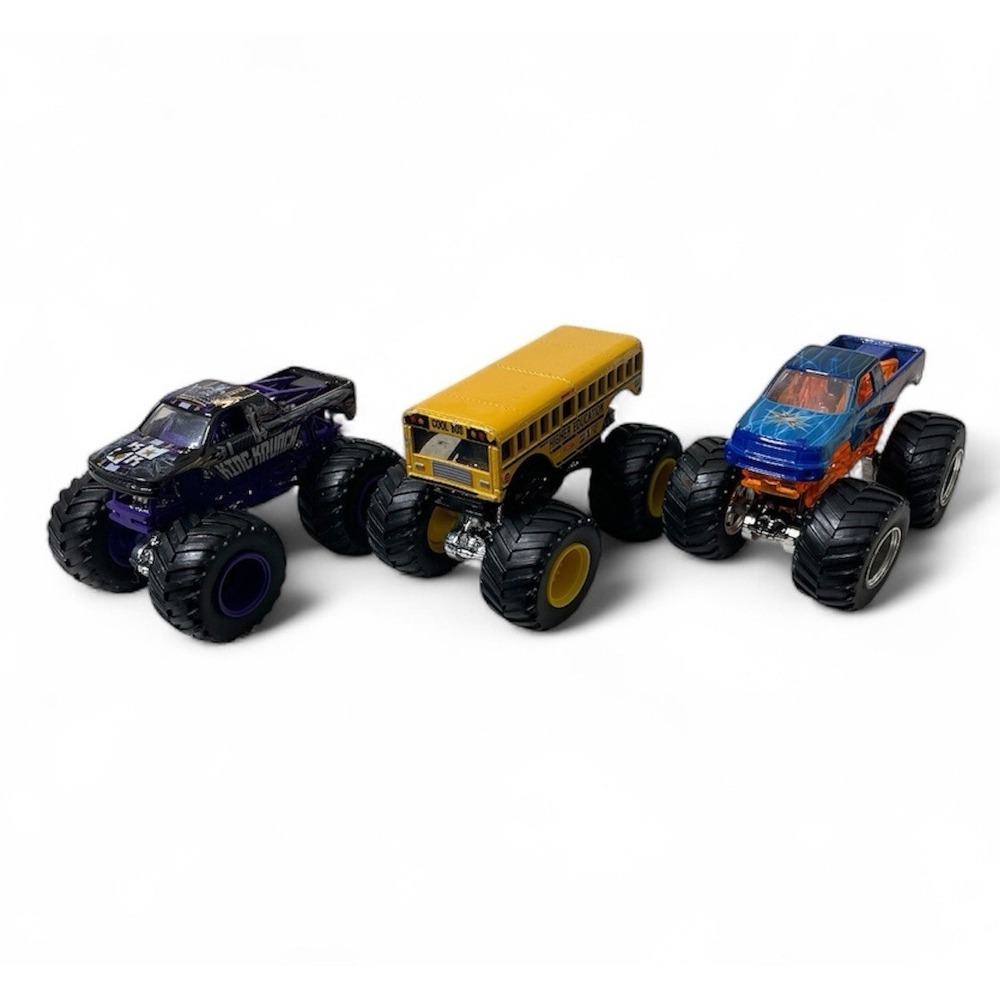 Hot Wheels Monster Jam Truck Lot of 3 Illuminator Higher Education King Krunch